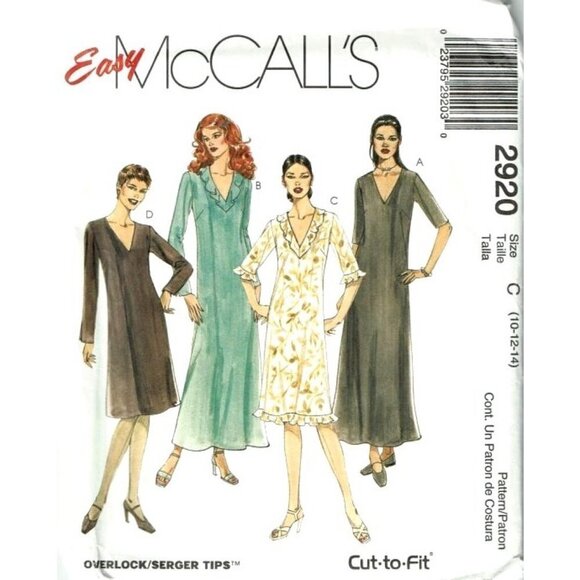 McCalls Sewing Pattern 2920 Dress Misses Size 10-14 - Picture 1 of 2